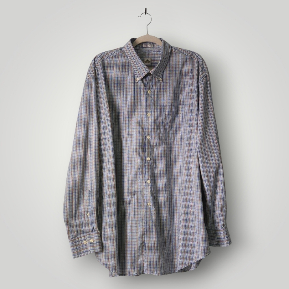 2 Peter Millar Dress Shirts XXL 100% Cotton Plaid Button Down Casual Lot Bundle - Picture 6 of 15
